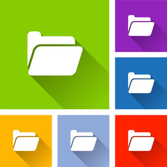 Poster - folder icons with long shadow