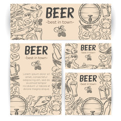 Poster - Pub Food and Beer Hand Drawn Template