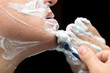 © schankz - The man is shaving with foam machine