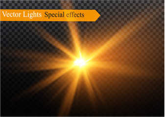 Wall Mural - star on a transparent background,light effect,vector illustration. burst with sparkles.