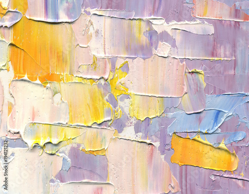 Highly Textured Colorful Abstract Painting Background Oil Paint
