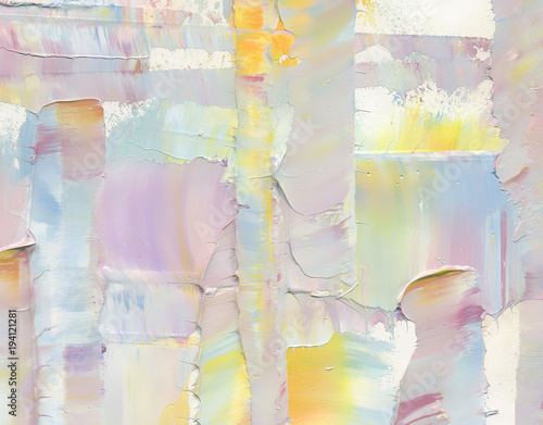 Highly Textured Colorful Abstract Painting Background Oil Paint