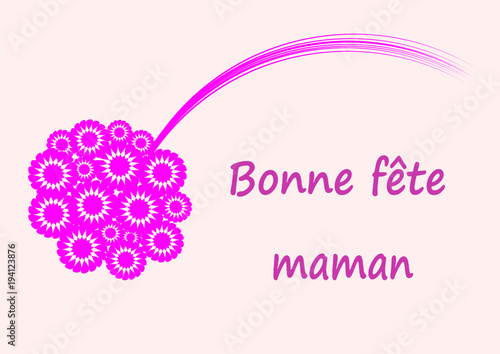 Bonne Fête Mamanbouquet De Fleurs Roses Buy This Stock