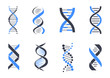 DNA Helix Patterns Colorful Vector Illustration