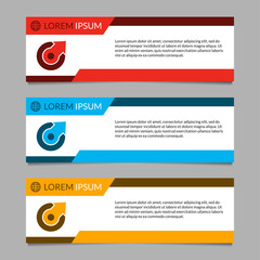 Sticker - banner design template set. modern horizontal business background layout or header. vector illustrat
