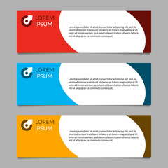 Sticker - banner design template set. modern horizontal business background layout or header. vector illustrat