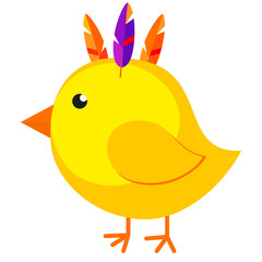 Wall Mural - Cartoon chicken chick icon poster.