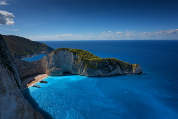 Wall Mural - Ship Wreck beach and Navagio bay. The most famous natural landmark of Zakynthos, Greek island in the Ionian Sea