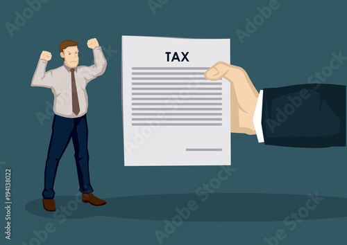Cuadros en Lienzo Angry Taxpayer Vector Illustration