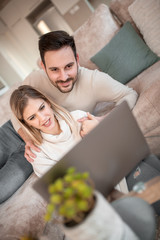 Poster - Couple having fun at home