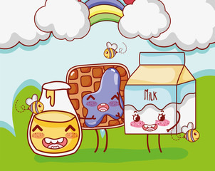 Sticker - Sweet breakfast kawaii cute cartoons