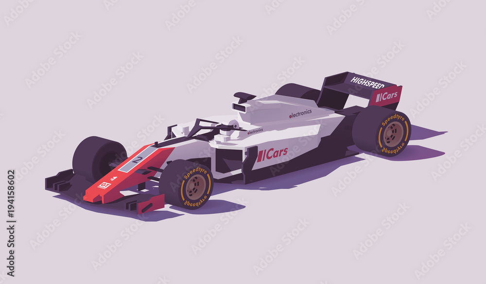 Vector low poly formula racing car Stock Vector | Adobe Stock