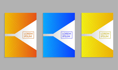 Wall Mural - cover design set. brochure template layout with gradients and abstract lines. vector illustration.
