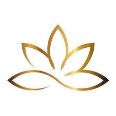 Lotus gold flower logo