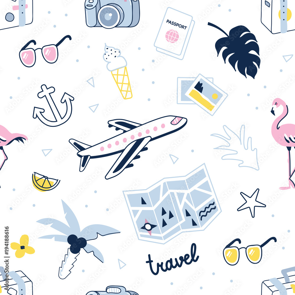 Traveling Pattern travel pattern Stock Vector | Adobe Stock