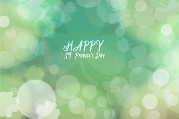 Poster - st. patrick's day abstract green bokeh background for design