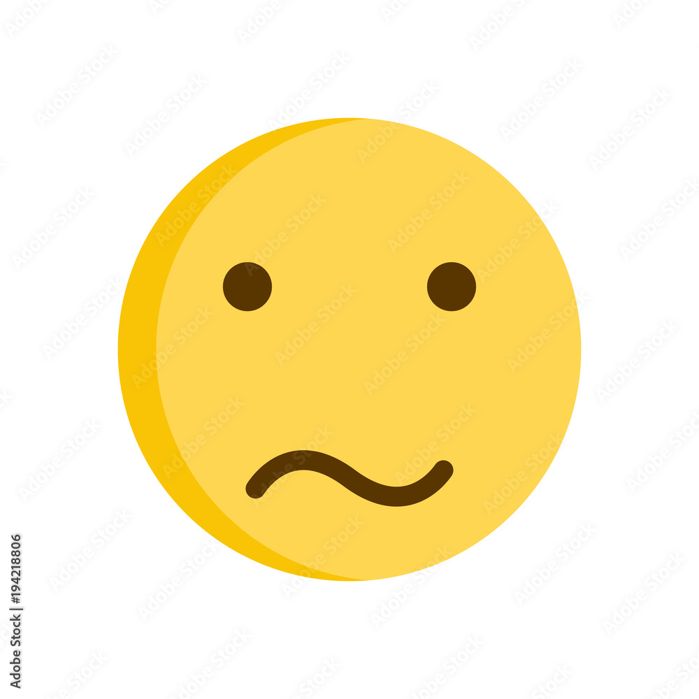 Disoriented Emoki Confused and disoriented emoticon. Vector emoji smiley icon ...
