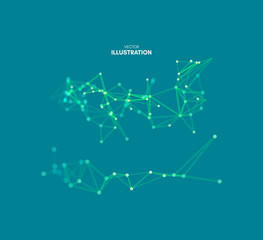 3d connection structure. Futuristic technology style. Vector illustration for science, chemistry or education.