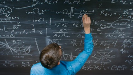 Wall Mural - Academic Writing Mathematical Formula/ Equation on the Blackboard. 