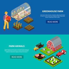 Sticker - Farm Isometric Banners Set