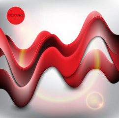 Wall Mural - Abstract vector background. Abstract red waves background. Red wavy lines in motion. Vector illustration. Eps 10.