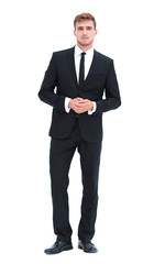 Wall Mural - portrait in full length of serious young businessman.