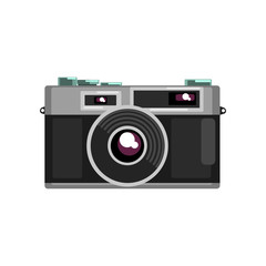 Sticker - Retro photo slr camera vector Illustration on a white background