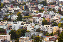 Houses On Twin Peaks Neighborhood, San Francisco, California, USA