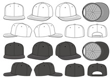 SNAPBACK CAP Fashion Flat Technical Drawing Template
