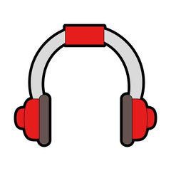 Poster - headset communication device icon vector illustration design