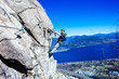 © Emanuele Capoferri - Italy-Baveno-Piedmont-10 March 2017-mountaineer along via ferrata, Picasass