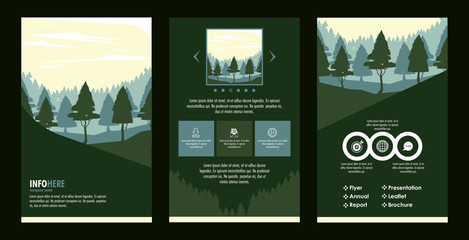 Sticker - Forest brochure infographic vector illustration graphic design