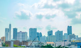 Fototapeta Miasto - Bangkok City Building with clouds and blue sky background