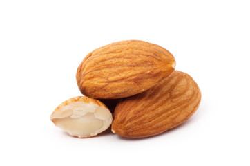 Almond isolated on white