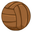 © nikiteev - Vector Cartoon Old Fashioned Leather Volleyball Ball