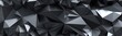 Leinwandbild Motiv 3d render, abstract black crystal background, faceted texture, macro panorama, wide panoramic polygonal wallpaper