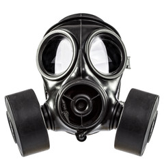 gas mask on white