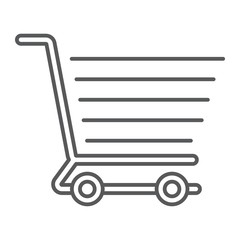 Shopping cart thin line icon, e commerce and store, food retail sign vector graphics, a linear pattern on a white background, eps 10.