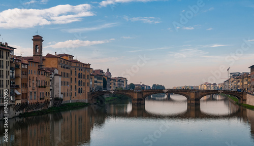 Plakat Florencja, panorama z Ponte Vecchio