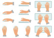 vector illustration of correct and incorrect hand position for use keyboard and holding mouse
