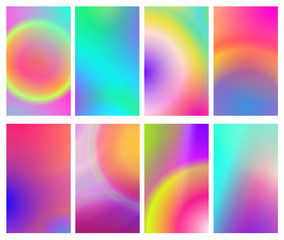 fluid iridescent multicolored backgrounds. vector illustration of fluids. background set with hologr