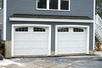 Wall Mural - Close up on facade view of garage door