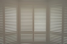 Luxury White Indoor Plantation Shutters, Closed Shutters