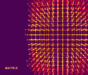 Wall Mural - lattice structure. science or technology background. graphic design. 3d grid surface. abstract vecto