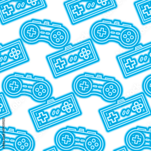 Video Game Controller Background Devices Retro Pattern Vector Illustration Blue Neon Line Design Buy This Stock Vector And Explore Similar Vectors At Adobe Stock Adobe Stock