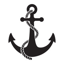 Anchor Rope Vector Logo Icon Helm Nautical Maritime Boat Illustration Symbol