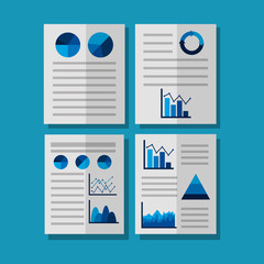 Wall Mural - document paper business analysis diagrams chart report vector illustration