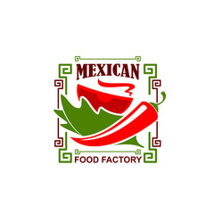 Sticker - Vector jalapeno pepper icon for Mexican restaurant