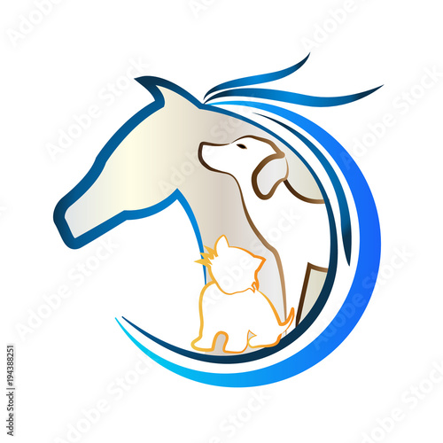 Logo Of Horse Dog And Cat Animal Lovers Decal Sticker Wallpaper