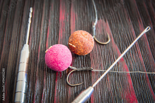 Fotografía Bait for carp. Preparation for carp fishing.